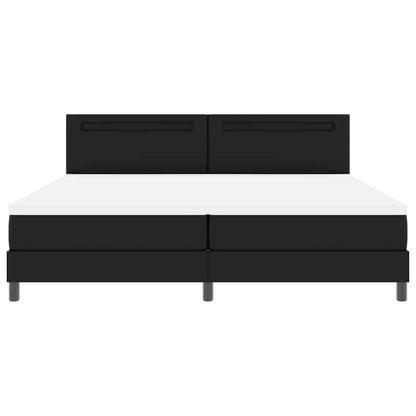 Sengeramme Med Madras Med Madras Sort 200 X 200 Cm Kunstlæder - Billede 8