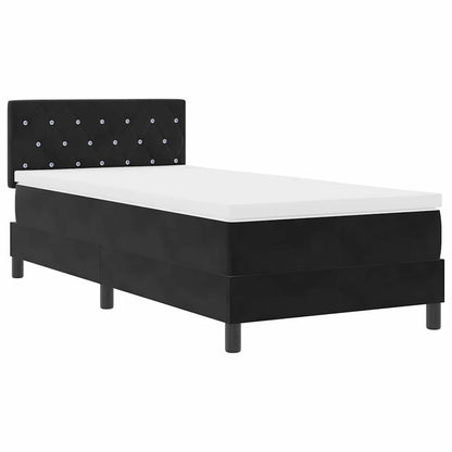 Boxmadras Seng Med Madras Med Madras Sort 90 X 190 Cm Stof - Billede 2