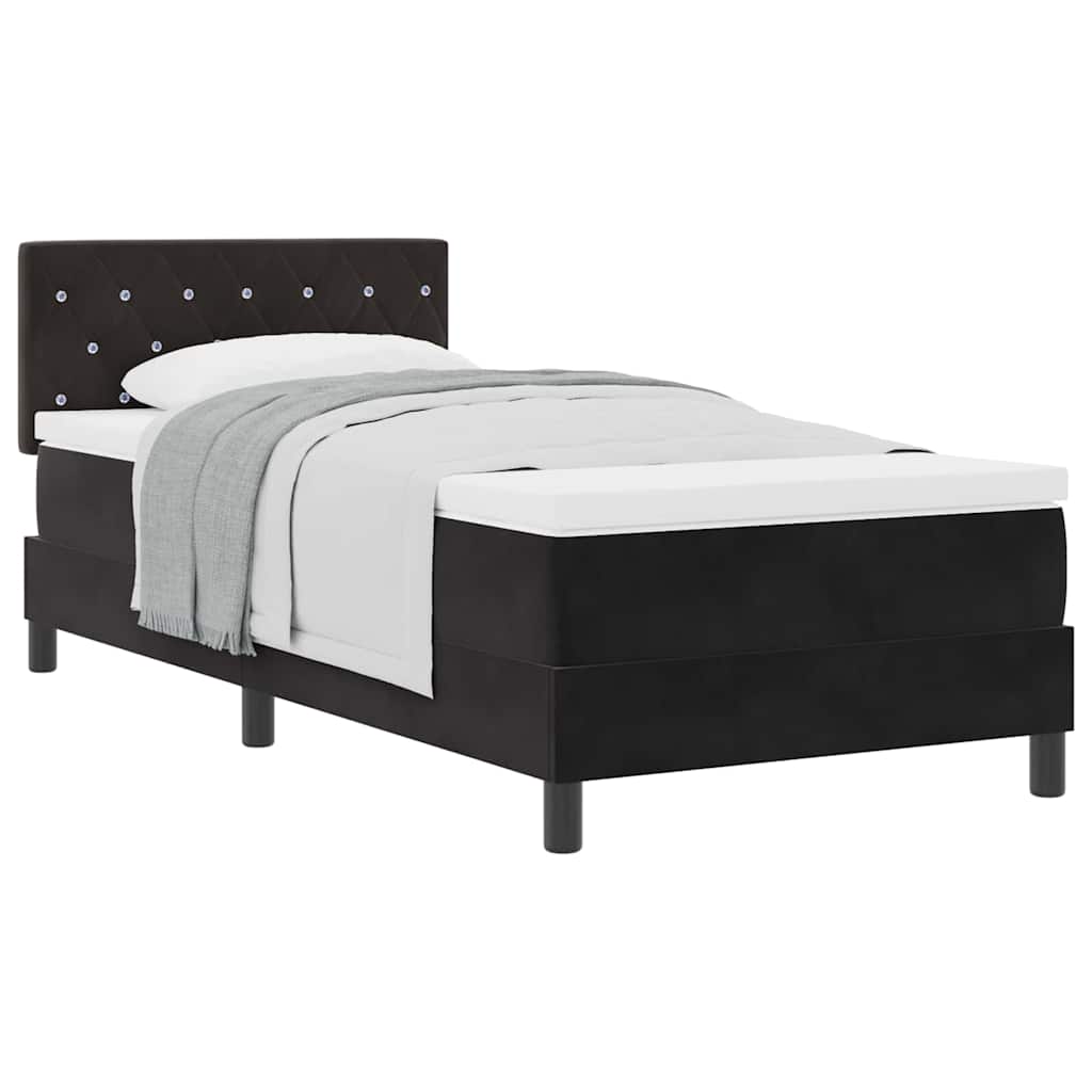 Boxmadras Seng Med Madras Med Madras Sort 90 X 190 Cm Stof - Billede 3