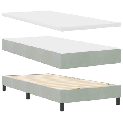 Boxmadras Seng Med Madras Med Madras Lysegrå 90 X 200 Cm Stof - Billede 6