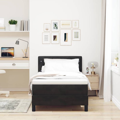 Boxmadras Seng Med Madras Med Madras Sort 90 X 200 Cm Stof - Billede 5