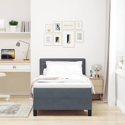 Boxmadras Seng Med Madras Med Madras Mørkegrå 100 X 200 Cm Stof - Billede 5