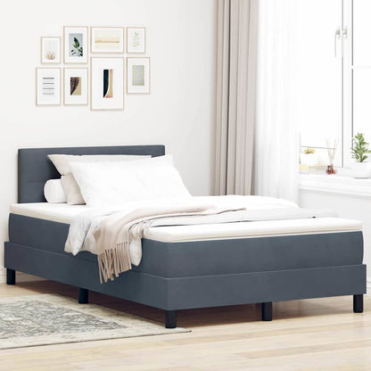 Boxmadras Seng Med Madras Med Madras Mørkegrå 120 X 190 Cm Stof - Hovedbillede
