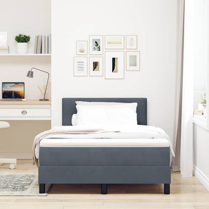 Boxmadras Seng Med Madras Med Madras Mørkegrå 120 X 190 Cm Stof - Billede 5