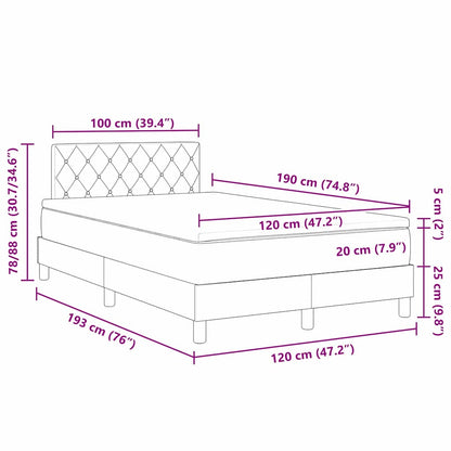 Boxmadras Seng Med Madras Med Madras Mørkegrå 120 X 190 Cm Stof - Billede 12