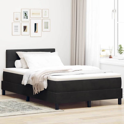 Boxmadras Seng Med Madras Med Madras Sort 120 X 190 Cm Stof - Hovedbillede
