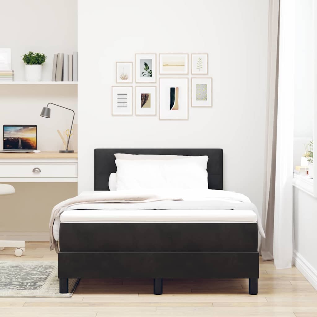 Boxmadras Seng Med Madras Med Madras Sort 120 X 190 Cm Stof - Billede 5
