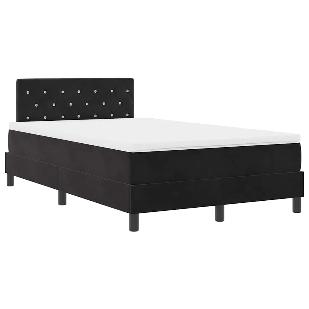 Boxmadras Seng Med Madras Med Madras Sort 120 X 190 Cm Stof - Billede 2