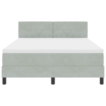 Boxmadras Seng Med Madras Med Madras Lysegrå 140 X 190 Cm Stof - Billede 6