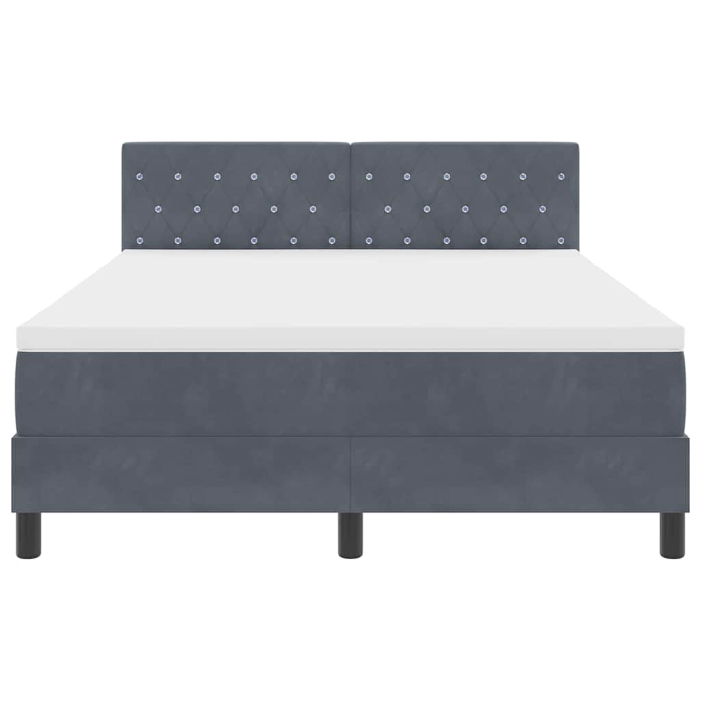 Boxmadras Seng Med Madras Med Madras Mørkegrå 140 X 190 Cm Stof - Billede 8