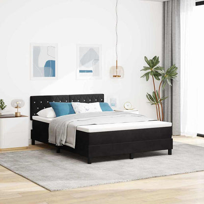 Boxmadras Seng Med Madras Med Madras Sort 140 X 190 Cm Stof - Hovedbillede
