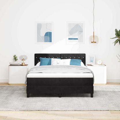 Boxmadras Seng Med Madras Med Madras Sort 140 X 200 Cm Stof - Billede 5