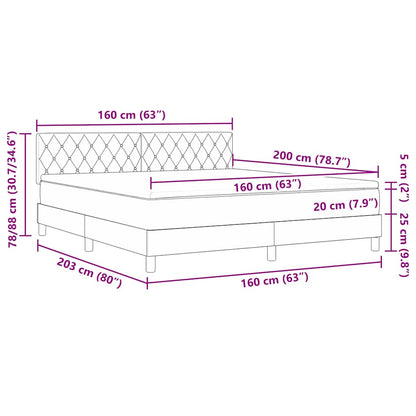 Boxmadras Seng Med Madras Med Madras Sort 160 X 200 Cm Stof - Billede 13