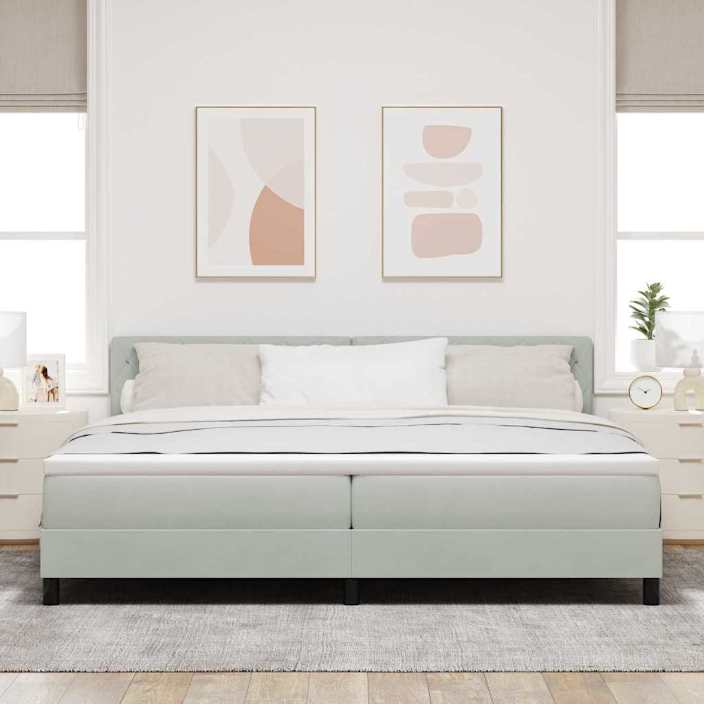 Boxmadras Seng Med Madras Med Madras Lysegrå 200 X 200 Cm Stof - Billede 5