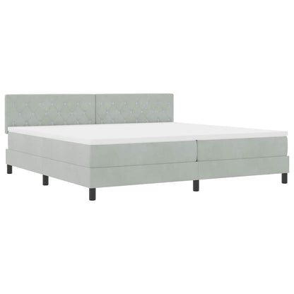 Boxmadras Seng Med Madras Med Madras Lysegrå 200 X 200 Cm Stof - Billede 2