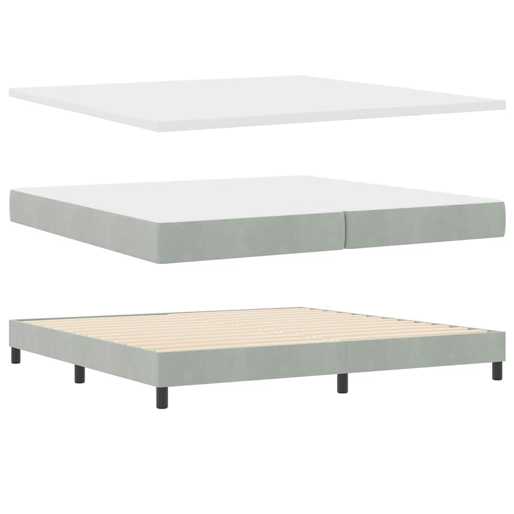 Boxmadras Seng Med Madras Med Madras Lysegrå 200 X 200 Cm Stof - Billede 6