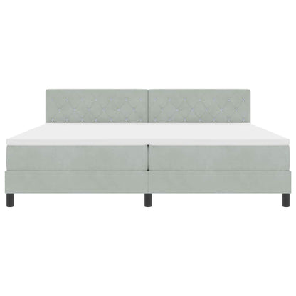 Boxmadras Seng Med Madras Med Madras Lysegrå 200 X 200 Cm Stof - Billede 8