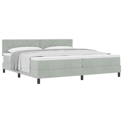 Boxmadras Seng Med Madras Med Madras Lysegrå 200 X 200 Cm Stof - Billede 3