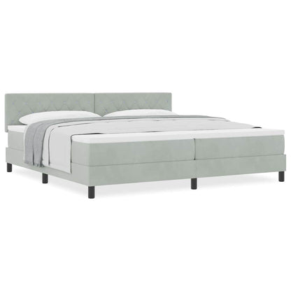 Boxmadras Seng Med Madras Med Madras Lysegrå 200 X 200 Cm Stof - Billede 4