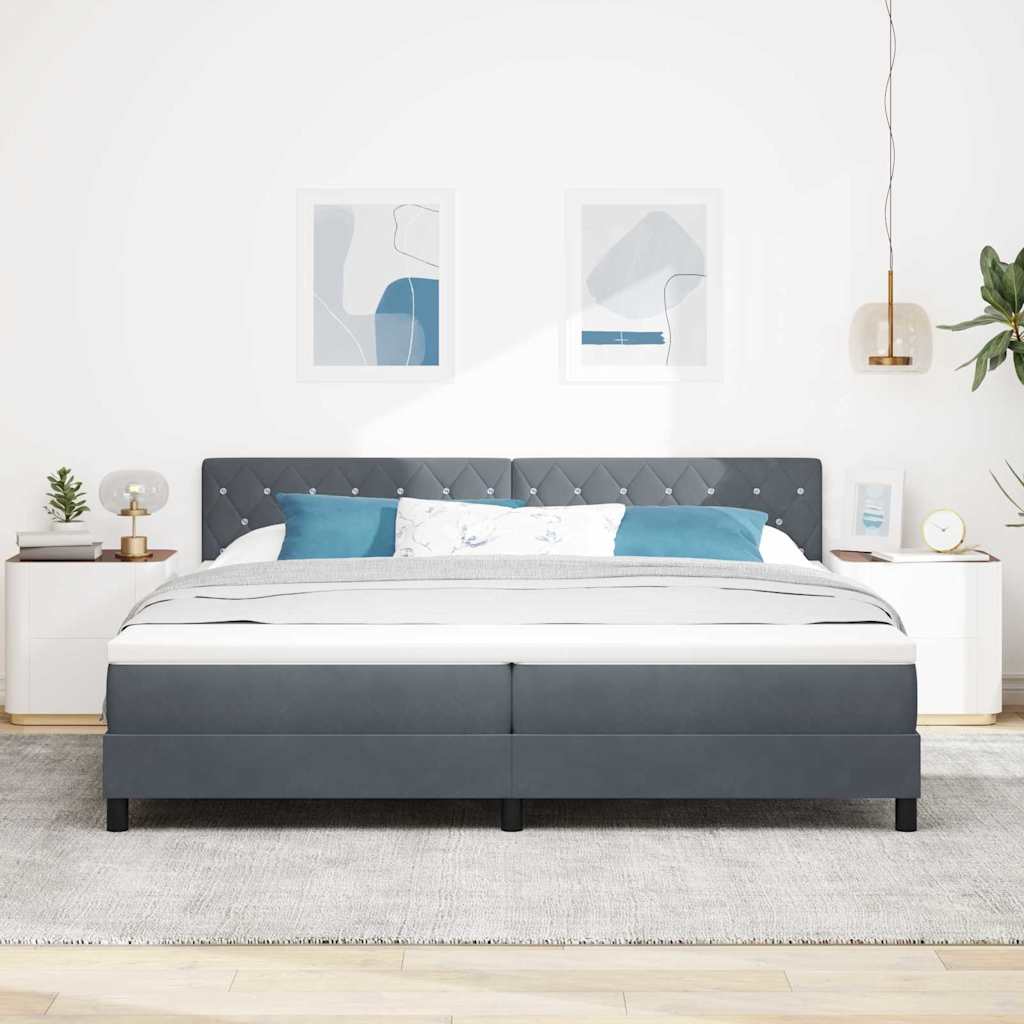 Boxmadras Seng Med Madras Med Madras Mørkegrå 200 X 200 Cm Stof - Billede 5