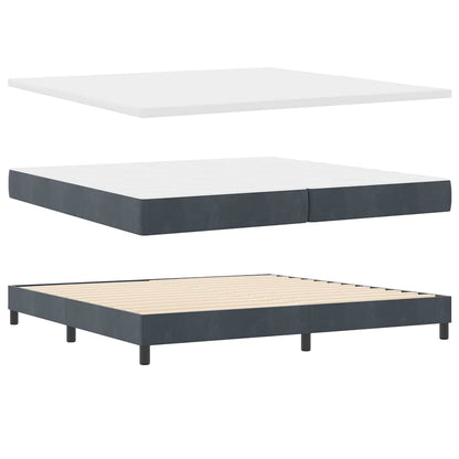 Boxmadras Seng Med Madras Med Madras Mørkegrå 200 X 200 Cm Stof - Billede 6