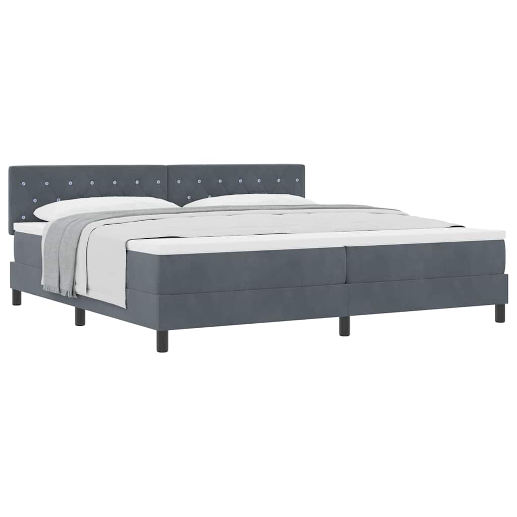 Boxmadras Seng Med Madras Med Madras Mørkegrå 200 X 200 Cm Stof - Billede 3