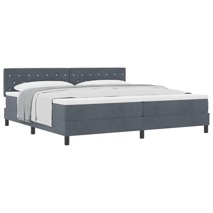 Boxmadras Seng Med Madras Med Madras Mørkegrå 200 X 200 Cm Stof - Billede 3