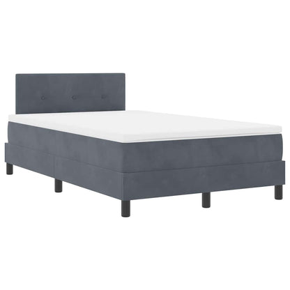 Boxmadras Seng Med Madras Med Madras Mørkegrå 120 X 190 Cm Stof - Billede 2