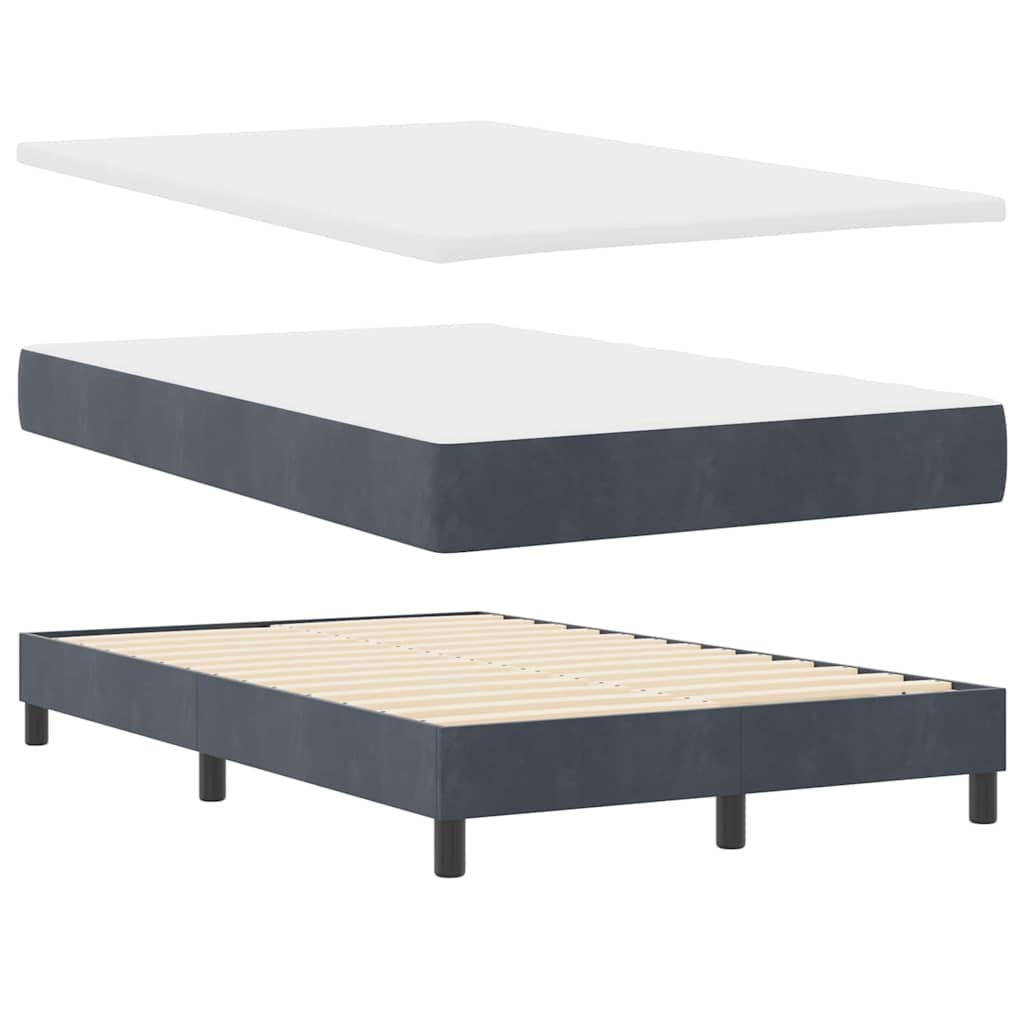 Boxmadras Seng Med Madras Med Madras Mørkegrå 120 X 190 Cm Stof - Billede 6