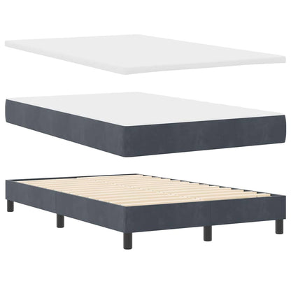 Boxmadras Seng Med Madras Med Madras Mørkegrå 120 X 190 Cm Stof - Billede 6