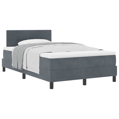 Boxmadras Seng Med Madras Med Madras Mørkegrå 120 X 190 Cm Stof - Billede 3