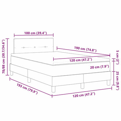Boxmadras Seng Med Madras Med Madras Mørkegrå 120 X 190 Cm Stof - Billede 12