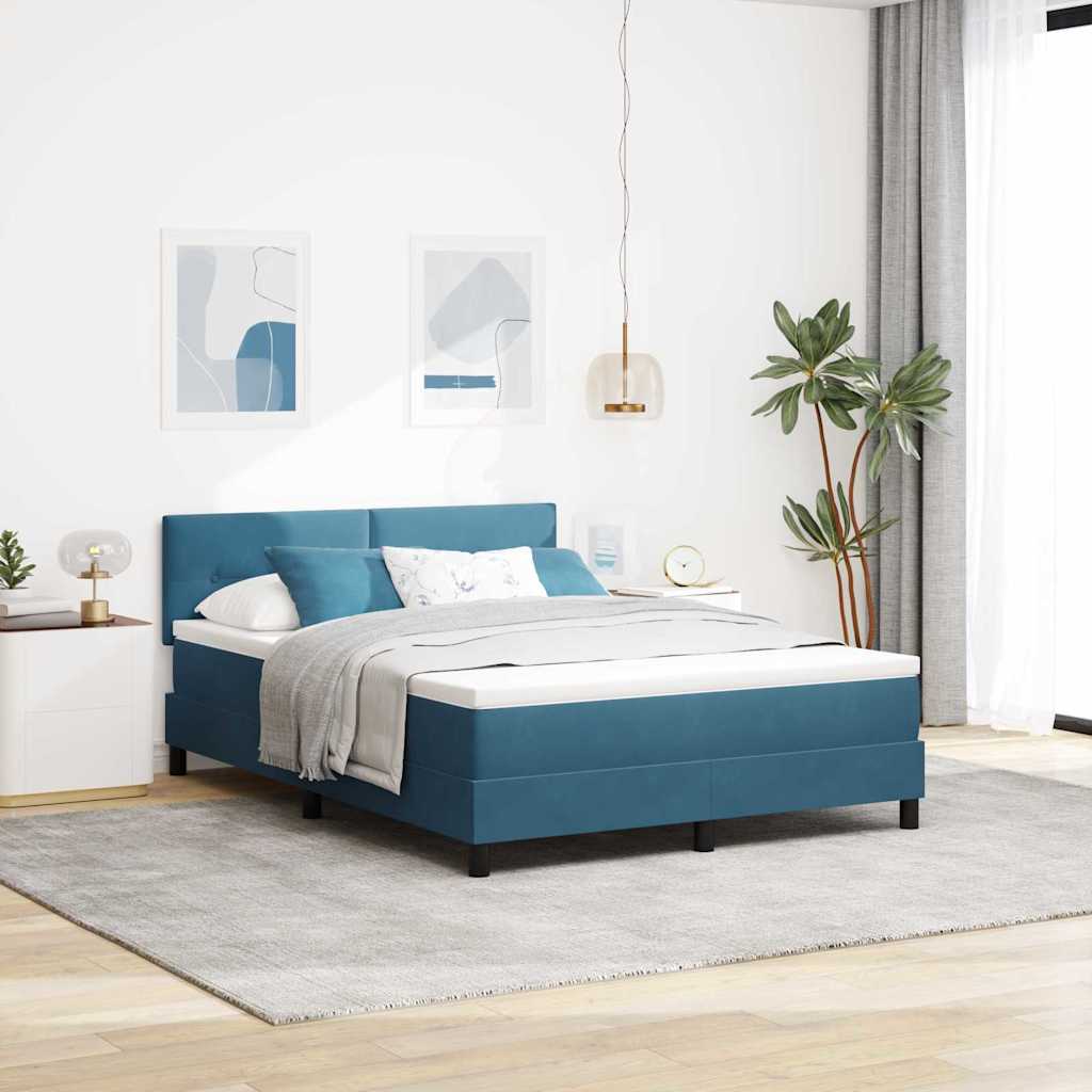Box Spring Seng Med Hovedgærde Fløjl - Variant 3339180