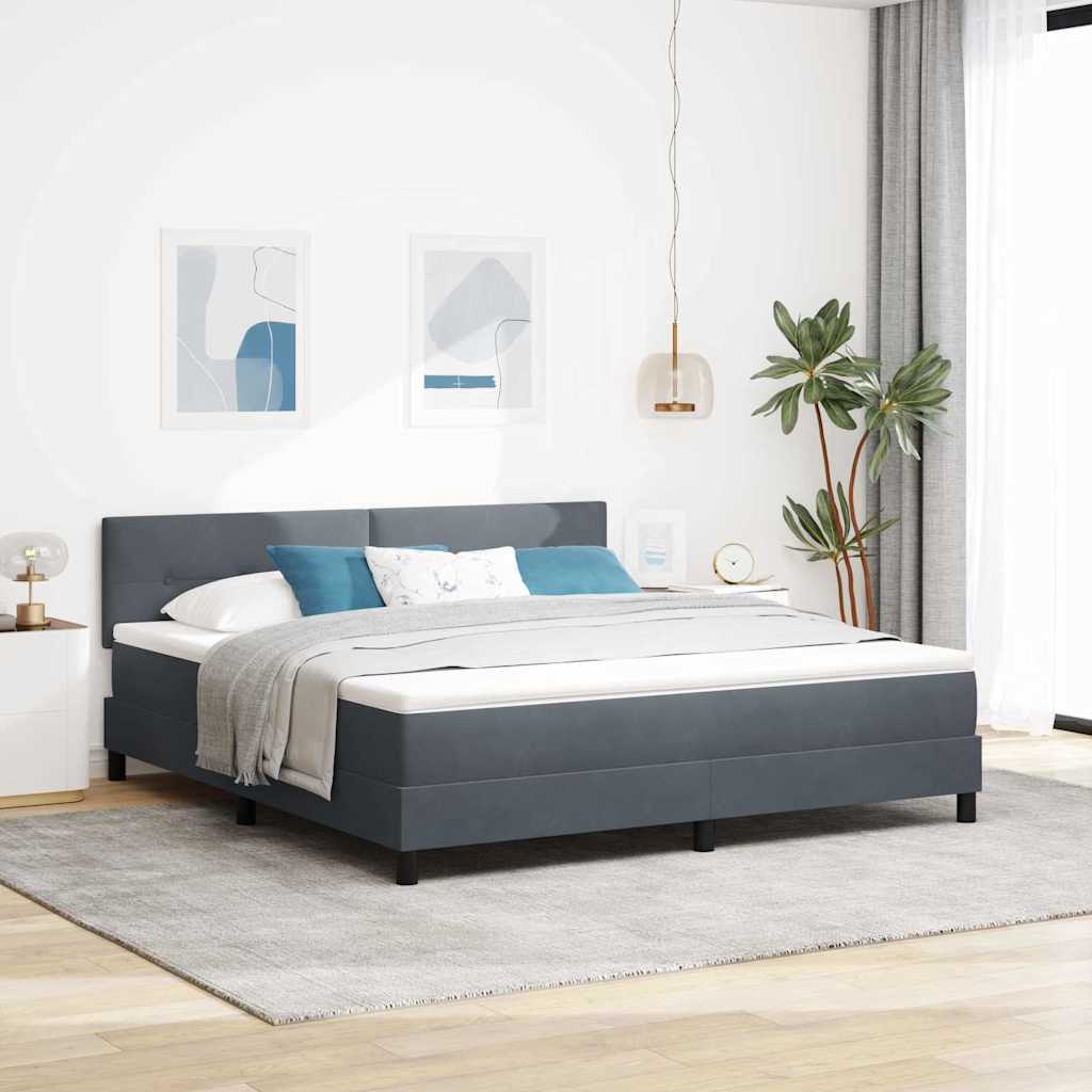 Box Spring Seng Med Hovedgærde Fløjl - Variant 3339189