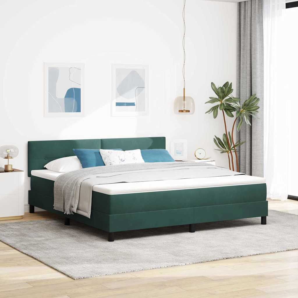 Box Spring Seng Med Hovedgærde Fløjl - Variant 3339191