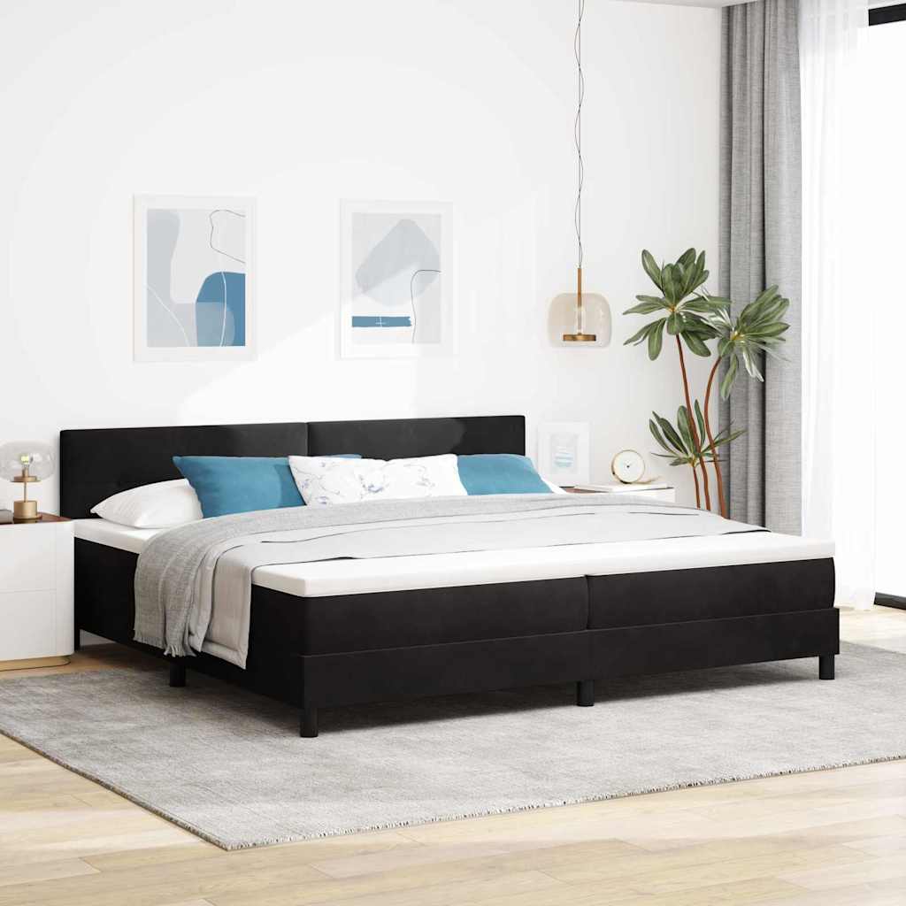 Box Spring Seng Med Hovedgærde Fløjl - Variant 3339196