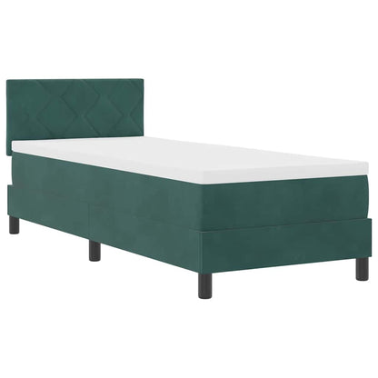 Box Spring Seng Med Hovedgærde Fløjl - Billede 4
