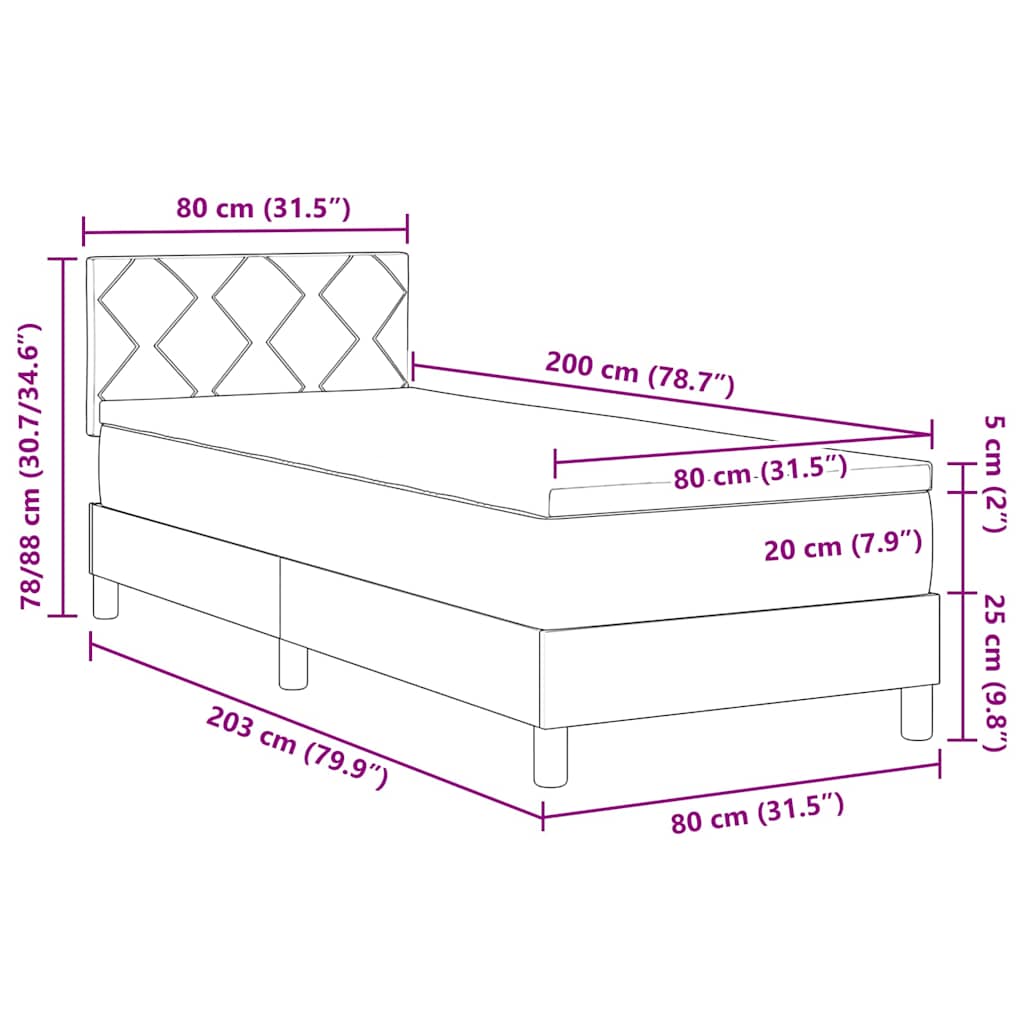 Box Spring Seng Med Hovedgærde Fløjl - Billede 11