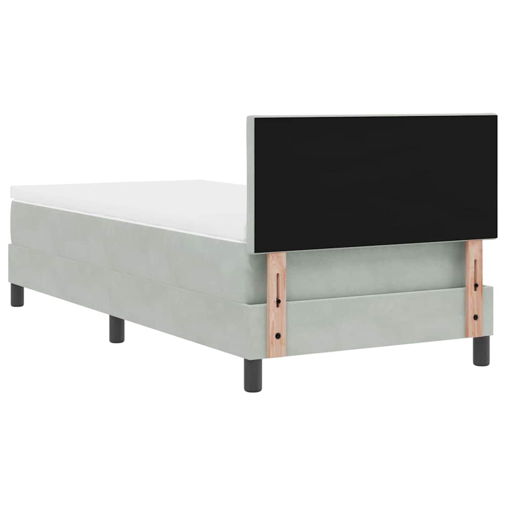 Boxmadras Seng Med Madras Med Madras Lysegrå 90 X 190 Cm Stof - Billede 10