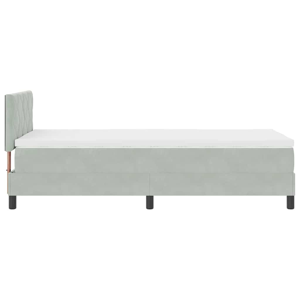 Boxmadras Seng Med Madras Med Madras Lysegrå 90 X 190 Cm Stof - Billede 9