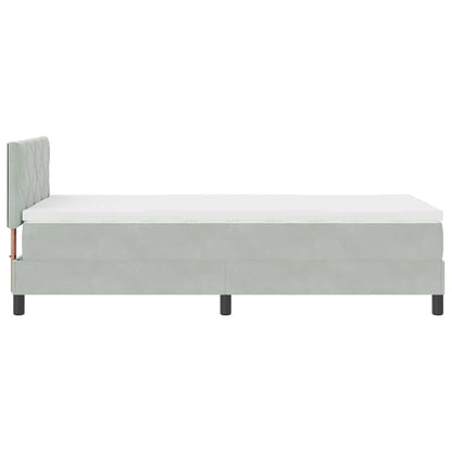 Boxmadras Seng Med Madras Med Madras Lysegrå 90 X 190 Cm Stof - Billede 9
