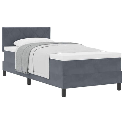 Boxmadras Seng Med Madras Med Madras Mørkegrå 90 X 190 Cm Stof - Billede 3