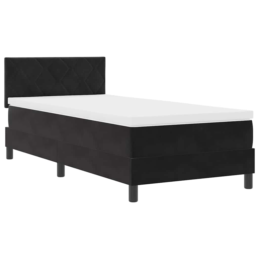 Boxmadras Seng Med Madras Med Madras Sort 90 X 200 Cm Stof - Billede 2