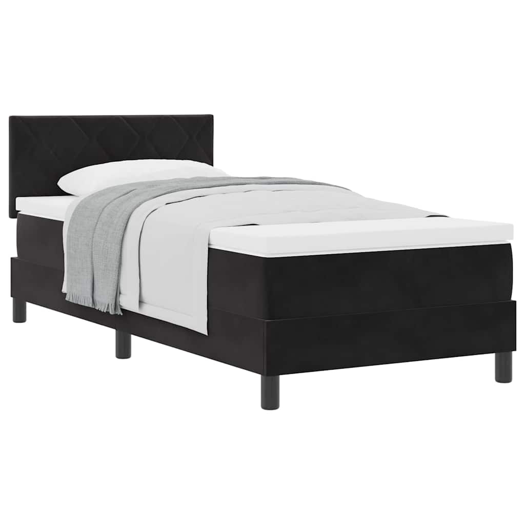 Boxmadras Seng Med Madras Med Madras Sort 90 X 200 Cm Stof - Billede 3