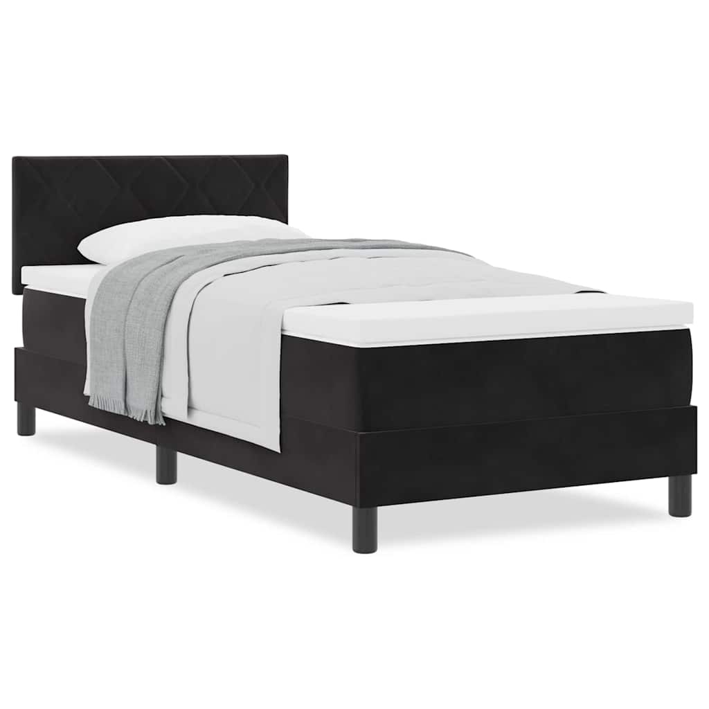 Boxmadras Seng Med Madras Med Madras Sort 90 X 200 Cm Stof - Billede 4