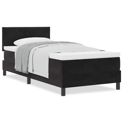 Boxmadras Seng Med Madras Med Madras Sort 90 X 200 Cm Stof - Billede 4