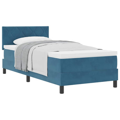 Boxmadras Seng Med Madras Med Madras Mørk Blå 100 X 200 Cm Stof - Billede 3