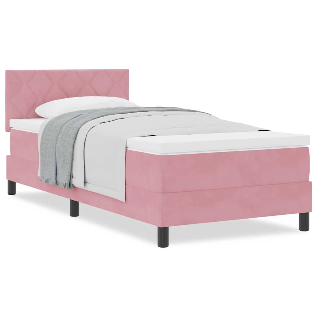 Boxmadras Seng Med Madras Med Madras Lyserød 100 X 200 Cm Stof - Billede 4