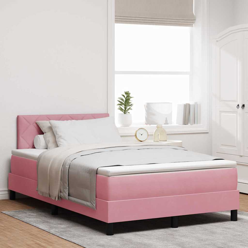 Box Spring Seng Med Hovedgærde Fløjl - Variant 3339229