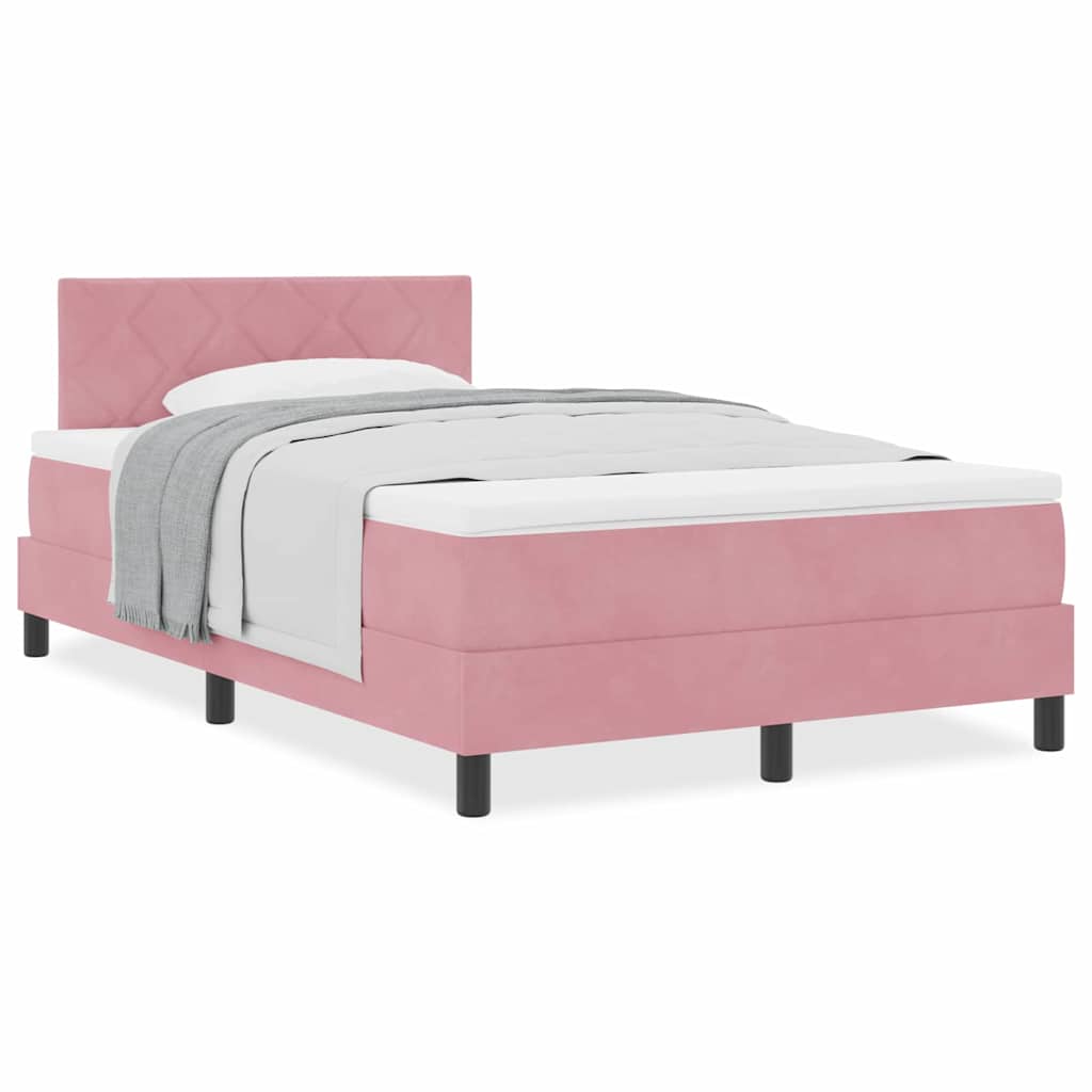 Boxmadras Seng Med Madras Med Madras Lyserød 120 X 190 Cm Stof - Billede 4